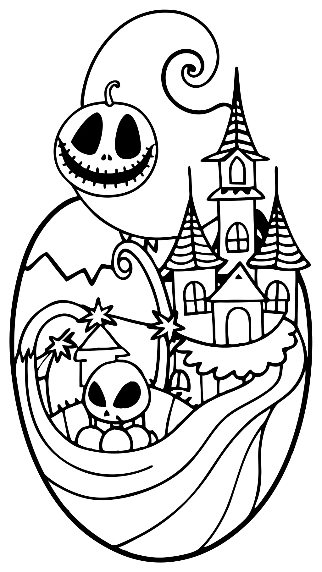 Las páginas para colorear de Nightmare Before Christmas